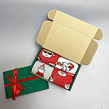 Подарунковий набір чоловічих Новорічних шкарпеток 40-45 на 5 пар у коробці Br BAR, фото 5