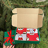 Подарунковий набір чоловічих Новорічних шкарпеток 40-45 на 5 пар у коробці Br BAR, фото 2