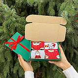 Подарунковий набір чоловічих Новорічних шкарпеток 40-45 на 5 пар у коробці Br BAR, фото 6