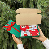 Подарунковий набір чоловічих Новорічних шкарпеток 40-45 на 5 пар у коробці Br BAR, фото 7