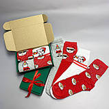 Подарунковий набір чоловічих Новорічних шкарпеток 40-45 на 5 пар у коробці Br BAR, фото 8