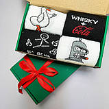 Набір шкарпеток для хлопців довгих подарункових трикотажних весна-осінь із кумедними малюнками 40-45 4 пари Br BAR, фото 6