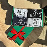 Бокс шкарпеток чоловічих довгих демісезонних оригінальних з класним принтом 40-45 4 пари крута ідея Br BAR, фото 7