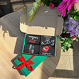 Подарунковий бокс шкарпеток чоловічих довгих демісезонних кумедних модних 40-45 4 пари в красивій коробці Br BAR, фото 5