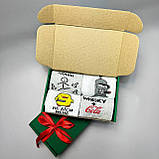 Креативний бокс шкарпеток чоловічих високих демісезонних стильних класних 40-45 4 пари в красивій упаковці Br BAR, фото 2