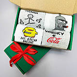 Креативний бокс шкарпеток чоловічих високих демісезонних стильних класних 40-45 4 пари в красивій упаковці Br BAR, фото 6