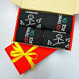 Комплект шкарпеток чоловічих високих весна осінь з оригінальним веселим дизайном 40-45 4 шт на креативний Br BAR, фото 5