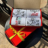 Бокс шкарпеток чоловічих довгих бавовняних весна-осінь із кумедним класним принтом 40-45 4 шт для Br BAR, фото 2