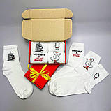 Набір шкарпеток чоловічих довгих стильних весна-осінь із веселим принтом 40-45 4 пари для хлопців на крутий Br BAR, фото 3