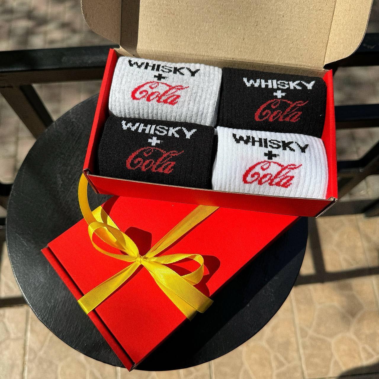 Креативний бокс шкарпеток чоловічих довгих трикотажних демісезонних з крутим принтом 40-45 4 пари в коробці Br BAR, фото 1