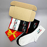 Шкарпетки чоловічі довгі демісезонні з прикольним кумедним написом 40-45 4 пари в крутій подарунковій Br BAR, фото 3