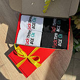 Шкарпетки чоловічі довгі демісезонні з прикольним кумедним написом 40-45 4 пари в крутій подарунковій Br BAR, фото 6