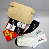 Подарунковий бокс шкарпеток чоловічих довгих креативних весна осінь із крутим написом 40-45 4 пари для Br BAR, фото 3