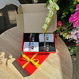 Подарунковий бокс шкарпеток чоловічих довгих креативних весна осінь із крутим написом 40-45 4 пари для Br BAR, фото 6