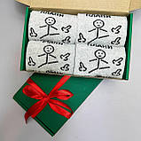 Крутий набір шкарпеток чоловічих довгих демісезонних сірих із прикольним принтом Плани на день 40-45 4 пари Br BAR, фото 4