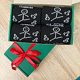 Бокс шкарпеток чоловічих довгих весна-осінь чорних практичних із класним принтом Плани на день 40-45 4 пари Br BAR, фото 7