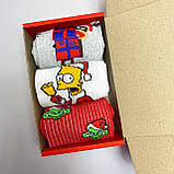 Подарунковий набір чоловічих Новорічних шкарпеток 40-45 на 4 пари в коробці Br BAR, фото 6