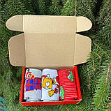 Подарунковий набір чоловічих Новорічних шкарпеток 40-45 на 4 пари в коробці Br BAR, фото 8