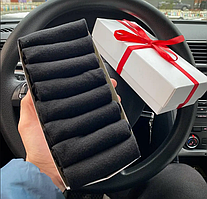 Подарунковий бокс шкарпеток чоловічих коротких літніх чорних повсякденних однотонних 41-45 8 шт для хлопців Br BAR