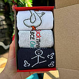 Набір шкарпеток чоловічих високих бавовняних демісезонних із креативним кумедним принтом 40-45 3 пари для Br BAR, фото 4