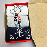 Набір шкарпеток чоловічих високих бавовняних демісезонних із креативним кумедним принтом 40-45 3 пари для Br BAR, фото 7