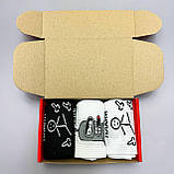 Бокс шкарпеток чоловічих високих демісезонних із прикольним креативним принтом 40-45 3 пари в подарунковій Br BAR, фото 4