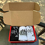 Бокс шкарпеток чоловічих високих демісезонних із прикольним креативним принтом 40-45 3 пари в подарунковій Br BAR, фото 8