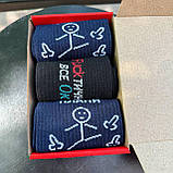 Маленький набір шкарпеток для чоловіків високих демісезонних з оригінальним дизайном 40-45 3 пари в крутій Br BAR, фото 2