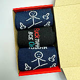 Маленький набір шкарпеток для чоловіків високих демісезонних з оригінальним дизайном 40-45 3 пари в крутій Br BAR, фото 4