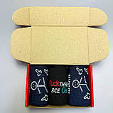 Маленький набір шкарпеток для чоловіків високих демісезонних з оригінальним дизайном 40-45 3 пари в крутій Br BAR, фото 6