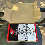 Бокс шкарпеток чоловічих довгих демісезонних із класним кумедним дизайном 40-45 3 шт у крутій подарунковій Br BAR, фото 4