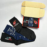 Набір шкарпеток чоловічих довгих весна осінь із креативними яскравими малюнками написами 40-45 3 пари для Br BAR, фото 3