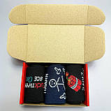 Набір шкарпеток чоловічих довгих весна осінь із креативними яскравими малюнками написами 40-45 3 пари для Br BAR, фото 6