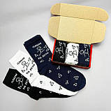 Комплект шкарпеток чоловічих довгих весна-осінь повсякденних із кумедним принтом 40-45 3 пари на креативний Br BAR, фото 3