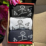 Комплект шкарпеток чоловічих довгих весна-осінь повсякденних із кумедним принтом 40-45 3 пари на креативний Br BAR, фото 6