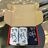 Класний бокс шкарпеток чоловічих довгих демісезонних із крутим принтом Плани на день 40-45 3 пари в коробці Br BAR, фото 6