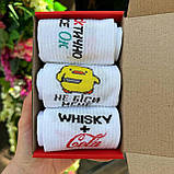 Модний набір шкарпеток чоловічих високих демісезонних з оригінальним яскравим дизайном 40-45 3 пари ідея Br BAR, фото 4