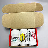 Модний набір шкарпеток чоловічих високих демісезонних з оригінальним яскравим дизайном 40-45 3 пари ідея Br BAR, фото 6