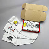 Гарний бокс шкарпеток чоловічих високих трикотажних весна осінь із яскравим веселим дизайном 40-45 3 шт для Br BAR, фото 3