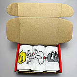 Гарний бокс шкарпеток чоловічих високих трикотажних весна осінь із яскравим веселим дизайном 40-45 3 шт для Br BAR, фото 5