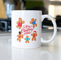 Новорічний кухоль з принтом Merry Christmas 330 мл, чашка на подарунок з прикольним написом Br BAR