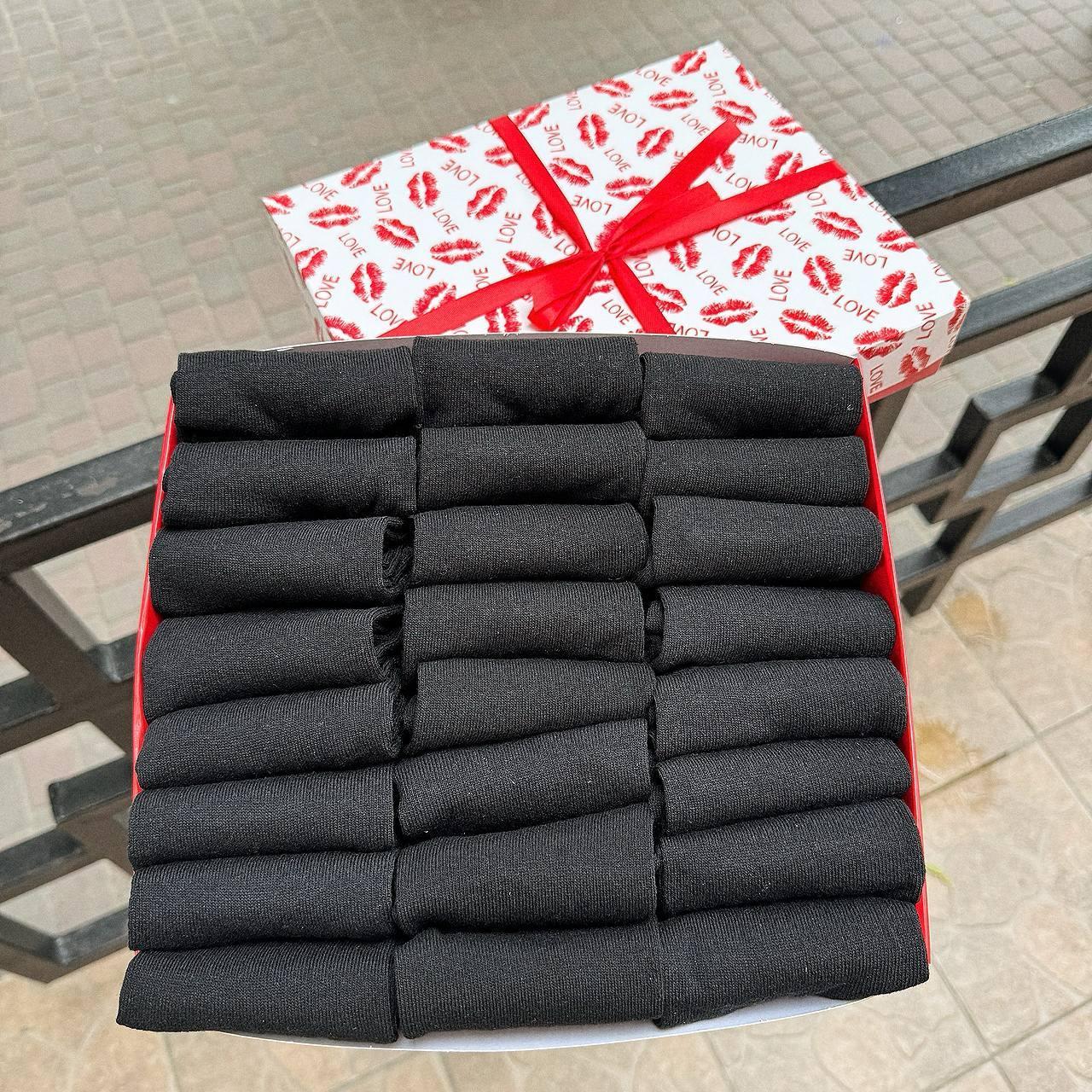 Набір шкарпеток чоловічих коротких літніх трикотажних базових однотонних чорних 41-45 24 пари в Br BAR, фото 1