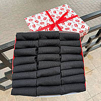 Подарунковий бокс шкарпеток чоловічих чорних бавовняних коротких базових на літо 41-45 24 пари для чоловіків подарунок Br BAR