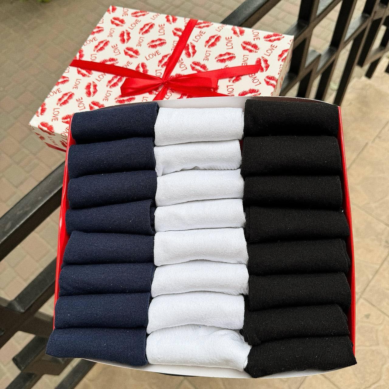 Бокс шкарпеток чоловічих коротких літніх бавовняних базових базових різнокольорових 41-45 24 пари в Br BAR, фото 1