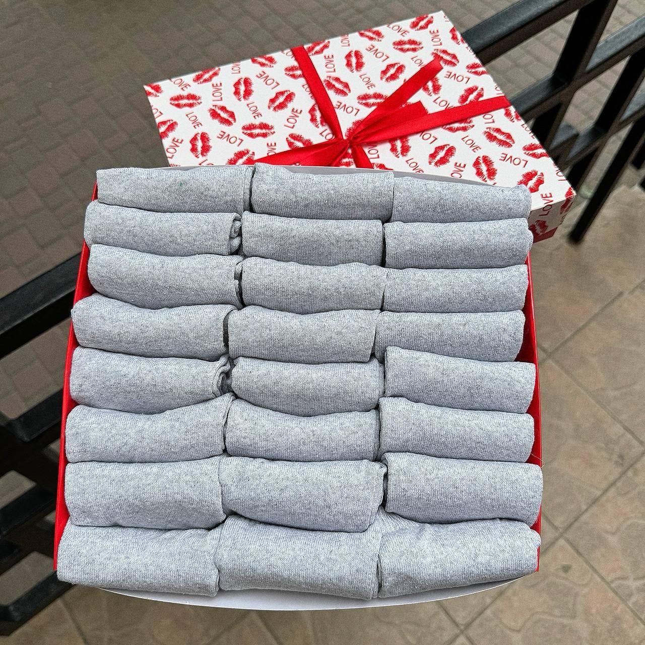 Комплект шкарпеток чоловічих сірих укорочених літніх простих повсякденних 41-45 24 пари в коробці для Br BAR, фото 1