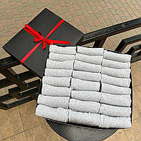 Бокс подарункових шкарпеток чоловічих сірих коротких на літо практичних однотонних 41-45 24 пари в Br BAR