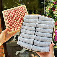 Подарунковий набір шкарпеток чоловічих сірих коротких на літо простих однотонних 41-45 16 пар у коробці для Br BAR