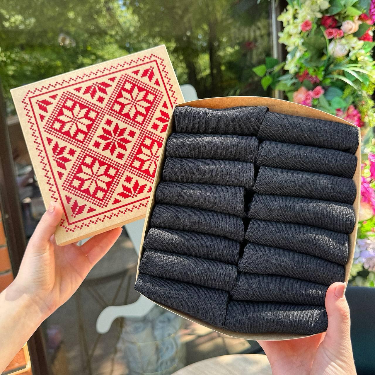 Повсякденний набір шкарпеток чоловічих чорних коротких на літо 41-45 16 пар на прикольний подарунок для Br BAR, фото 1