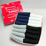 Подарунок набір шкарпеток чоловікові різнокольорових коротких на літо 41-45 16 пар у прикольній Br BAR, фото 5