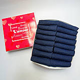 Подарунковий бокс шкарпеток чоловічих синіх на літо укорочених якісних однотонних 41-45 16 пар для хлопця Br BAR, фото 4